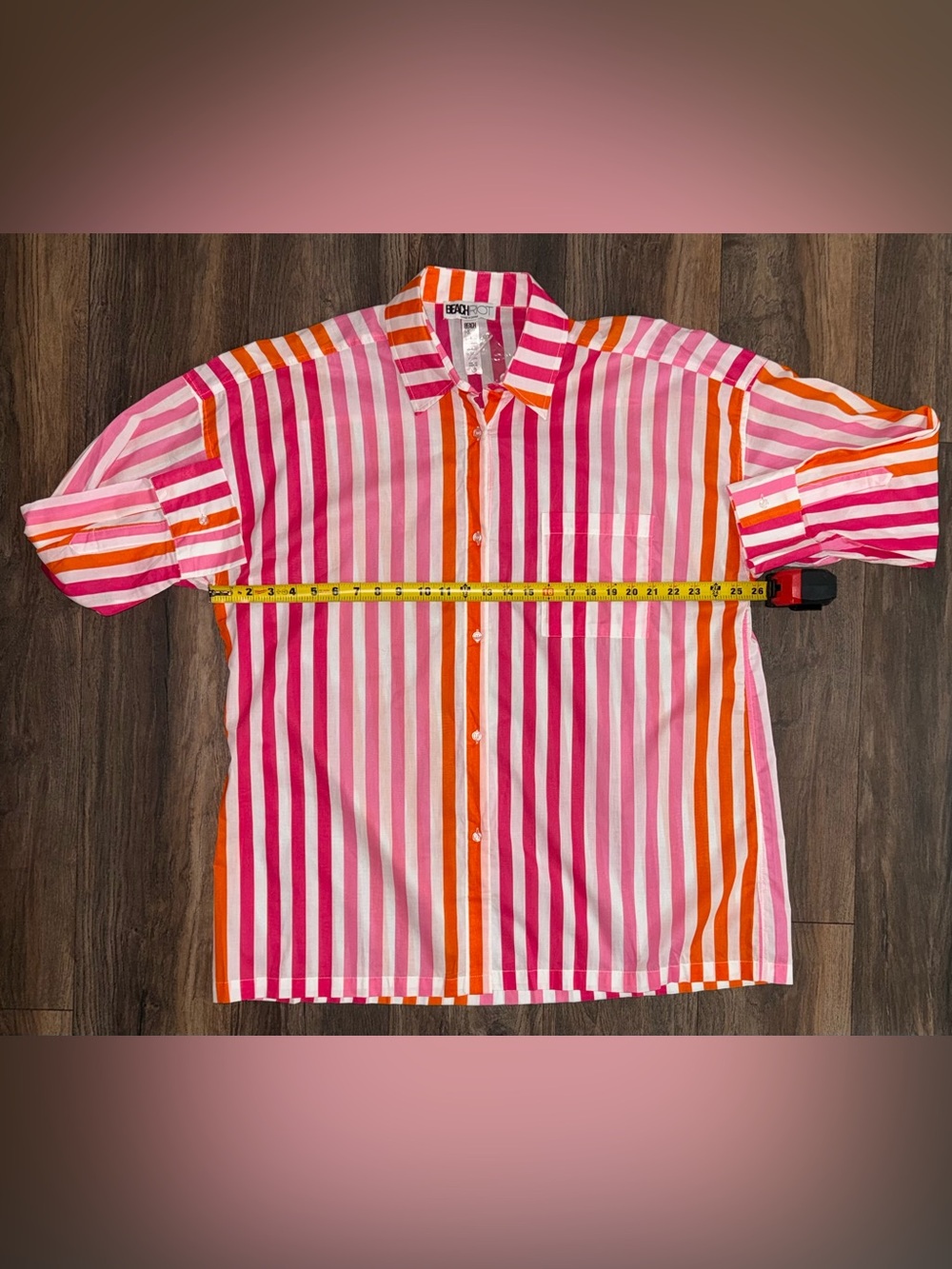 Beach Riot Alexa Top Sunset Stripes Swim Coverup Pink Orange PL NWOT - Picture 6 of 8